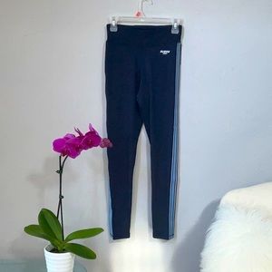 Guess 1981 Navy Blue Striped Leggings Activewear